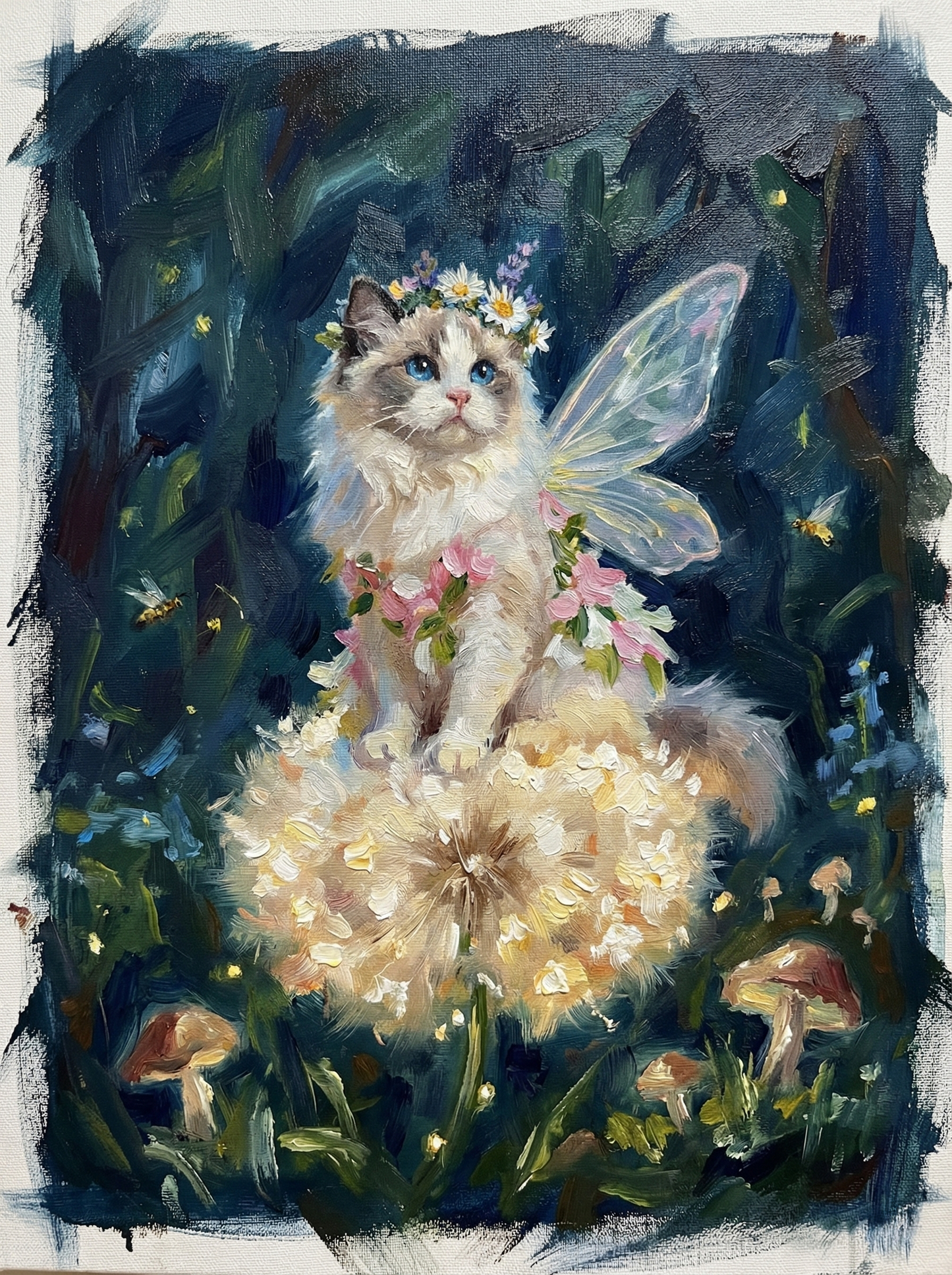 The Dandelion Fairy in Moonlight