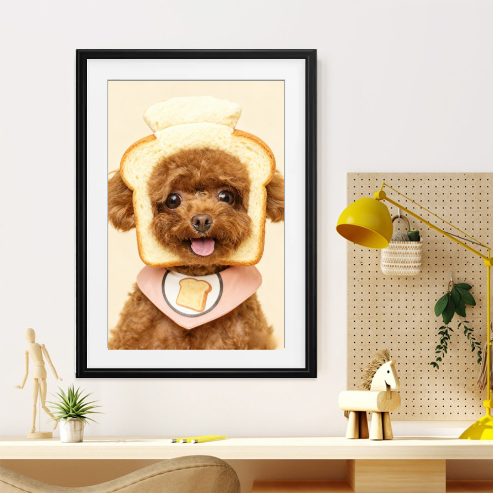 Funny 'Purebred' Pet Portrait, Custom Bread Face Art Gift