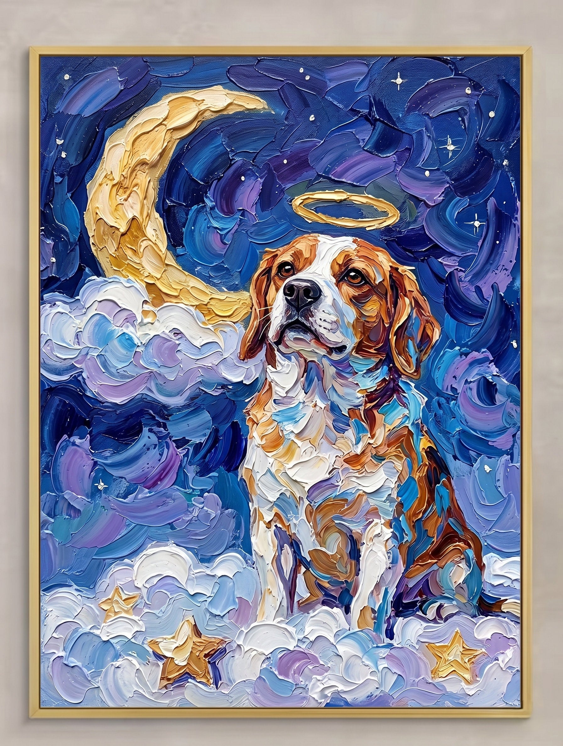 Custom Memorial Pet Portrait | Starry Night Angel Art