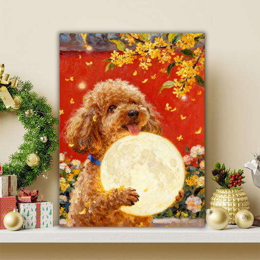 Custom Pet Portrait, Moonlit Osmanthus Bloom, Ethereal Art Gift