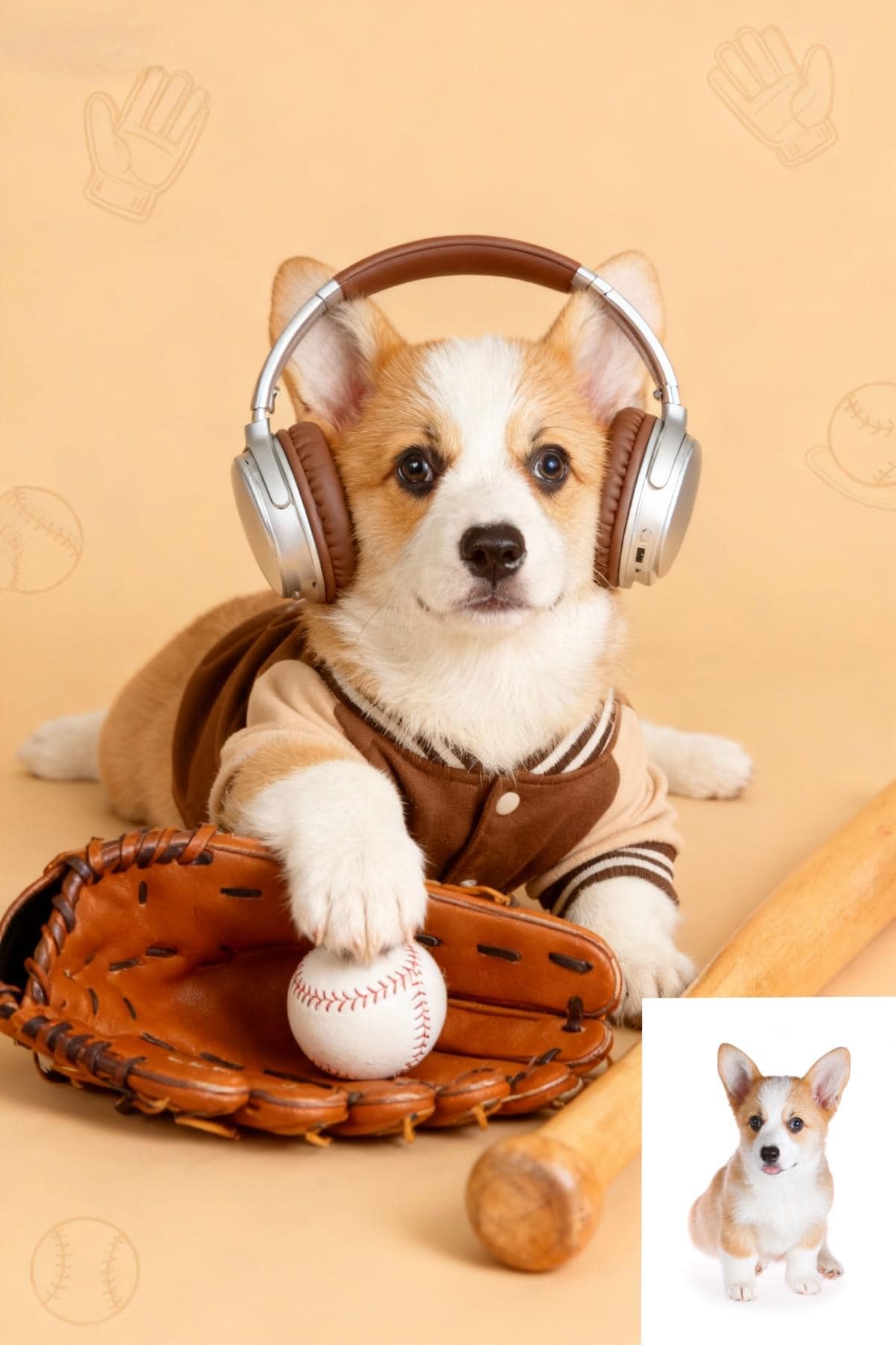 Custom Pet Portrait, Baseball Varsity Jacket, Funny Dog Cat Gift