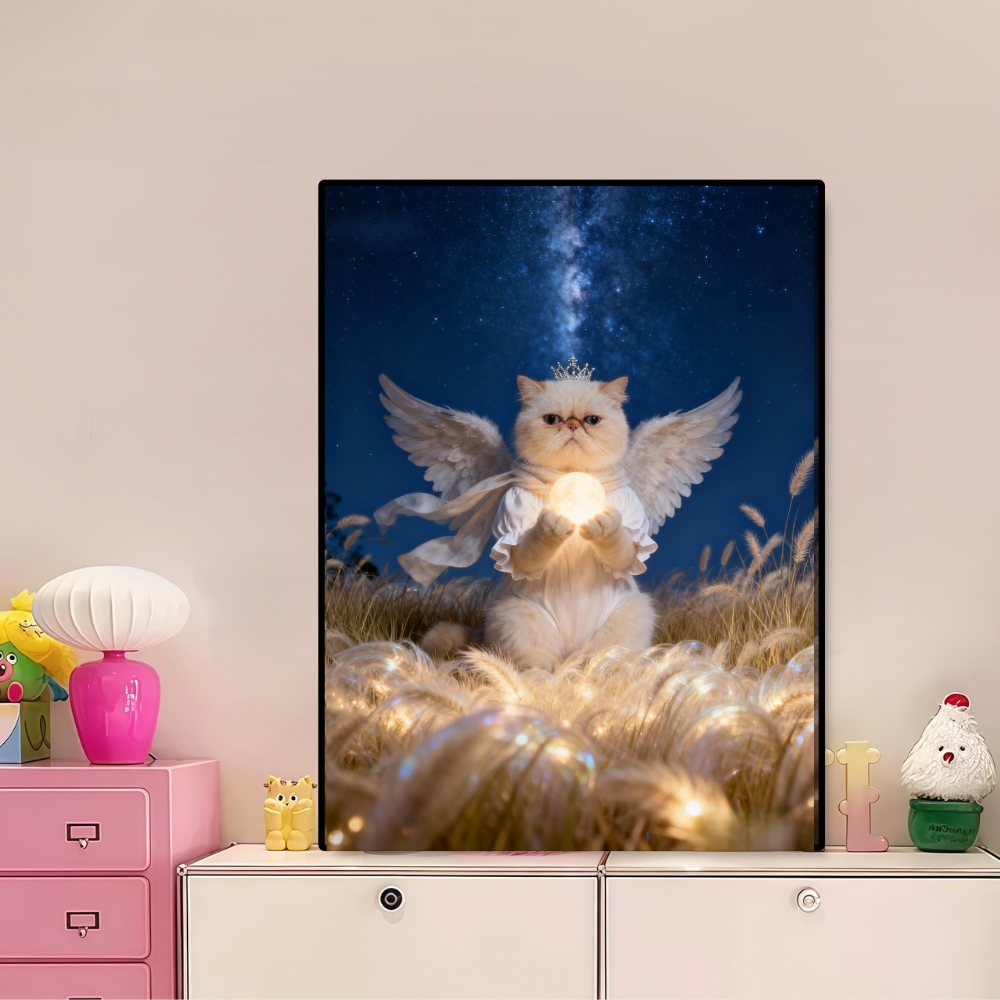 Guardian Angel Pet Portrait, Custom Celestial Memorial Art