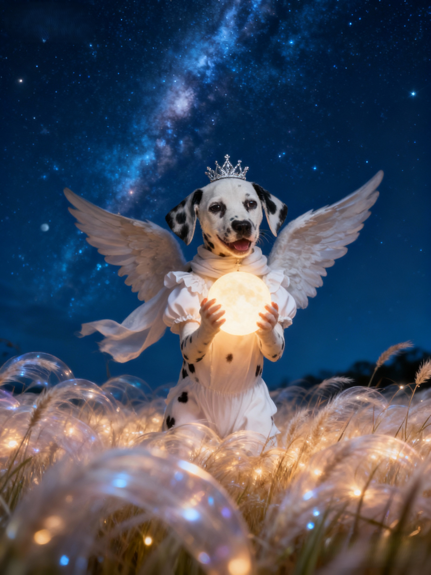 Guardian Angel Pet Portrait, Custom Celestial Memorial Art