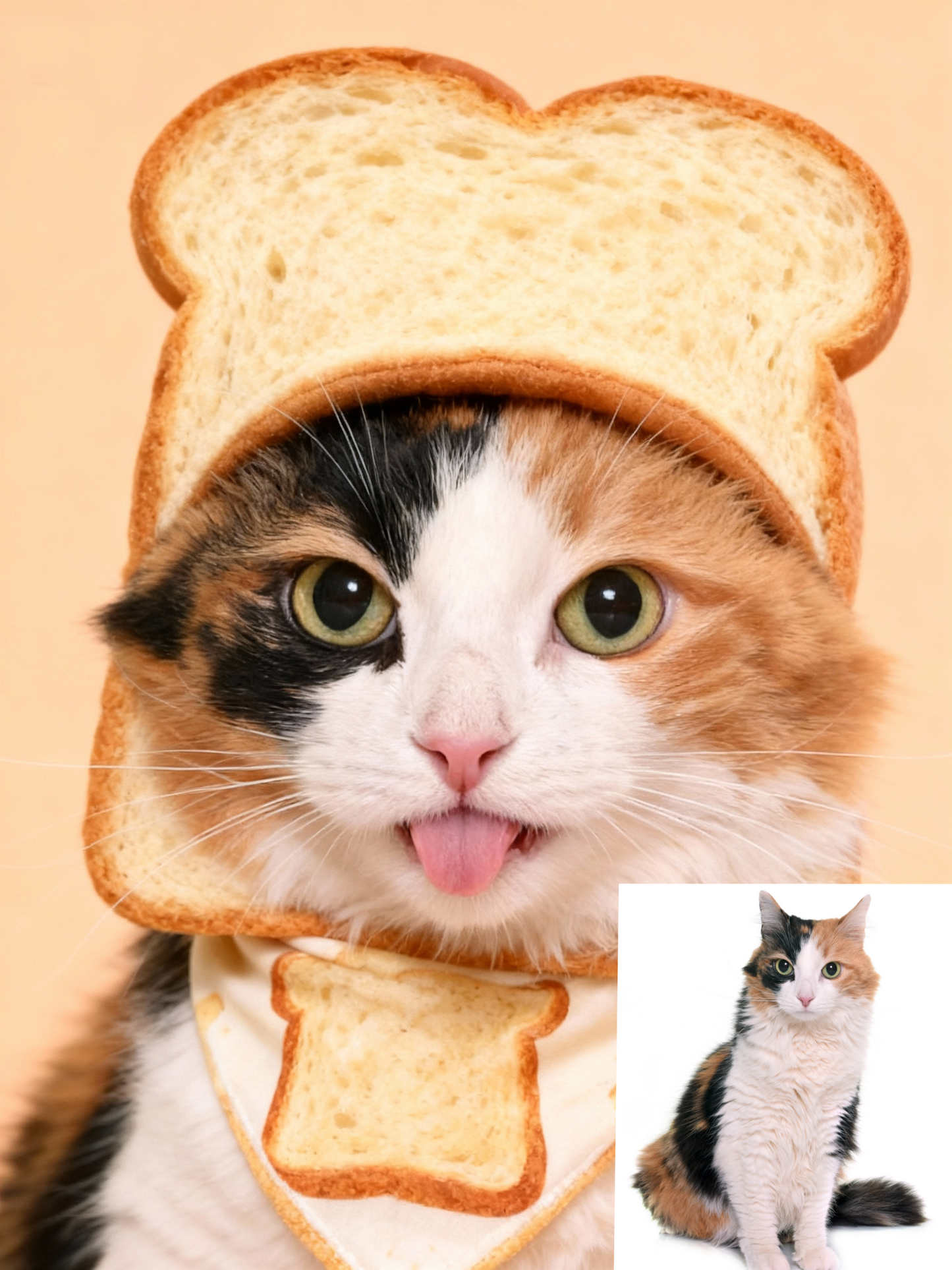 Funny 'Purebred' Pet Portrait, Custom Bread Face Art Gift