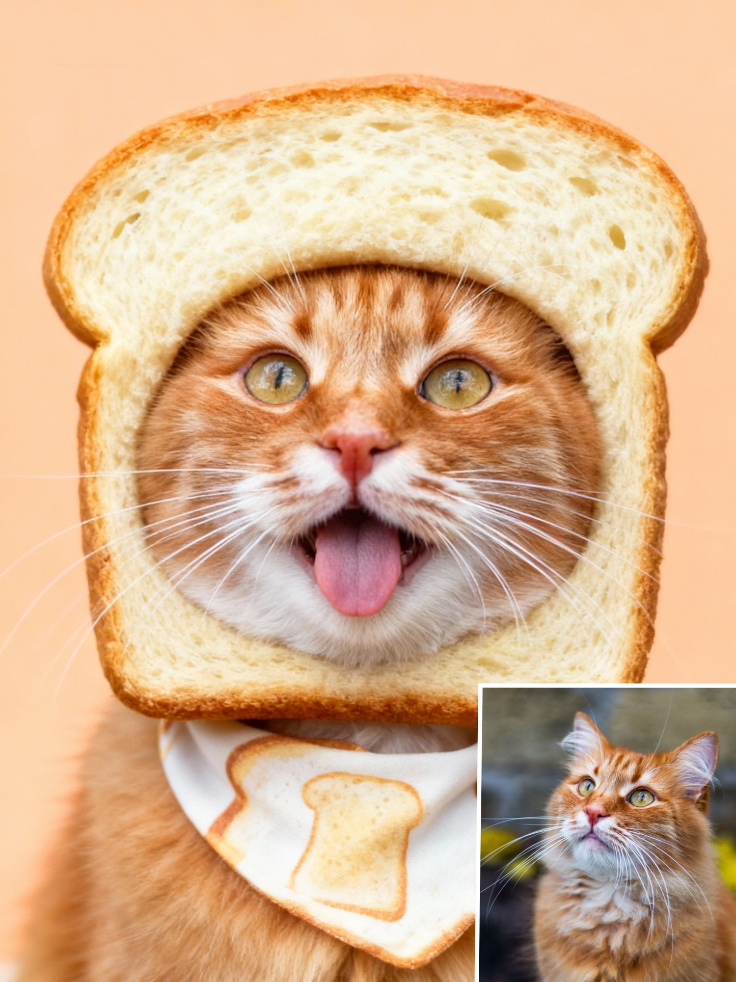 Funny 'Purebred' Pet Portrait, Custom Bread Face Art Gift
