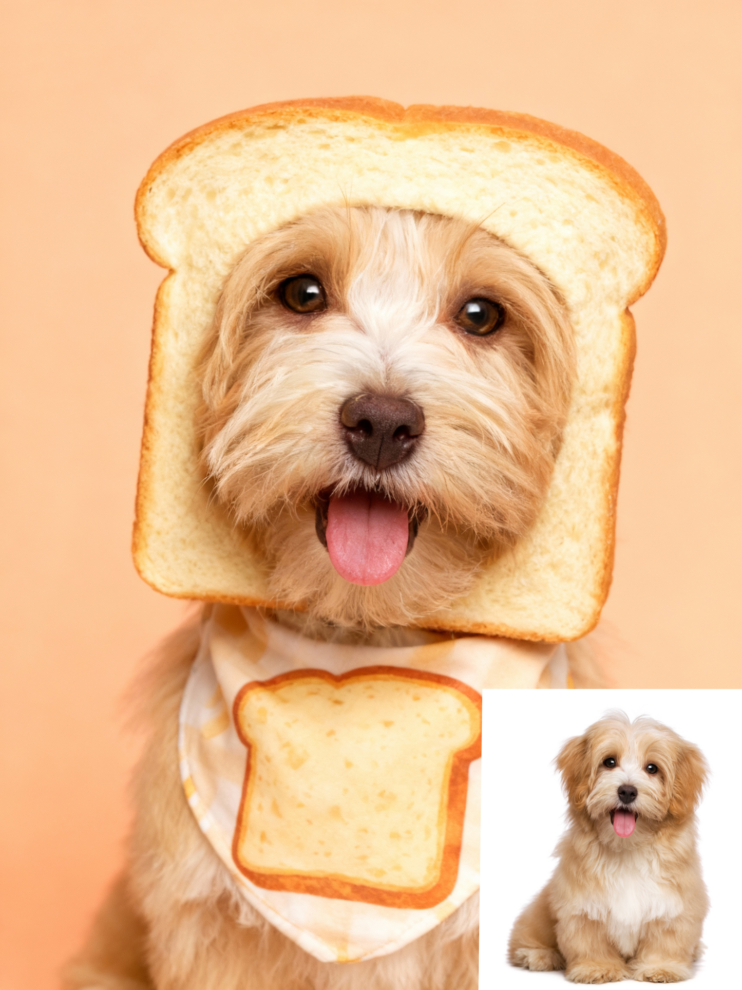 Funny 'Purebred' Pet Portrait, Custom Bread Face Art Gift