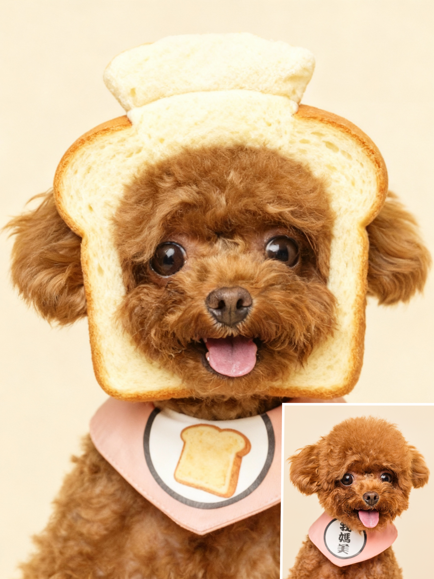 Funny 'Purebred' Pet Portrait, Custom Bread Face Art Gift
