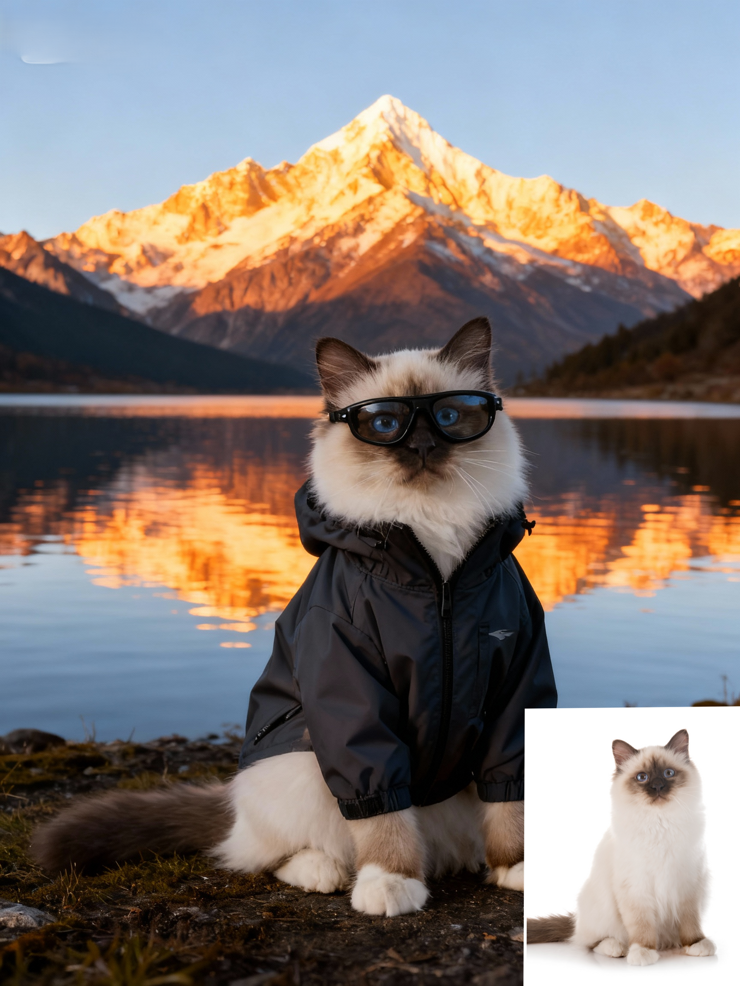 Epic Explorer Custom Pet Portrait, Trailblazer Dog & Cat Adventure Art in Majestic Scenery