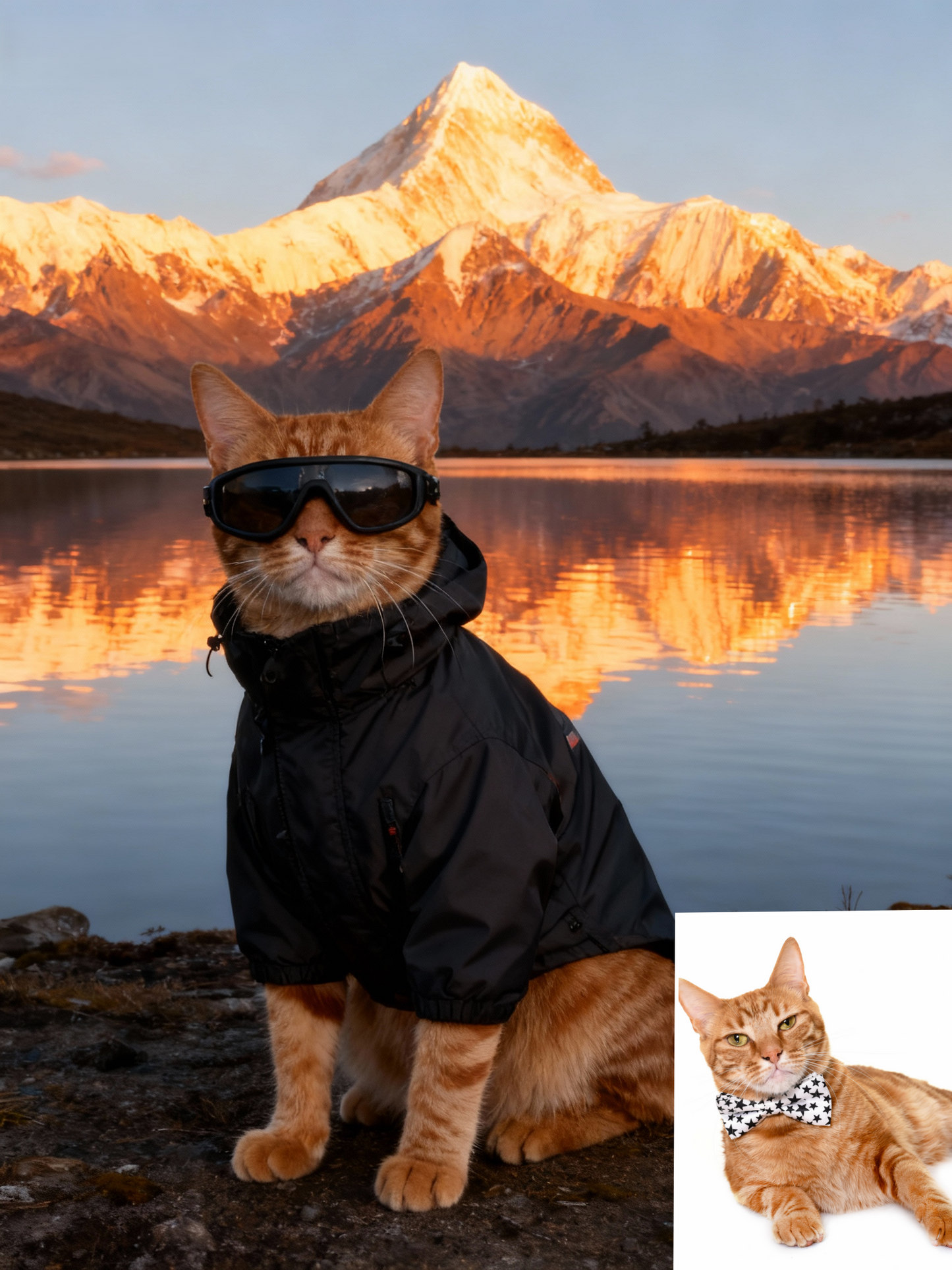 Epic Explorer Custom Pet Portrait, Trailblazer Dog & Cat Adventure Art in Majestic Scenery