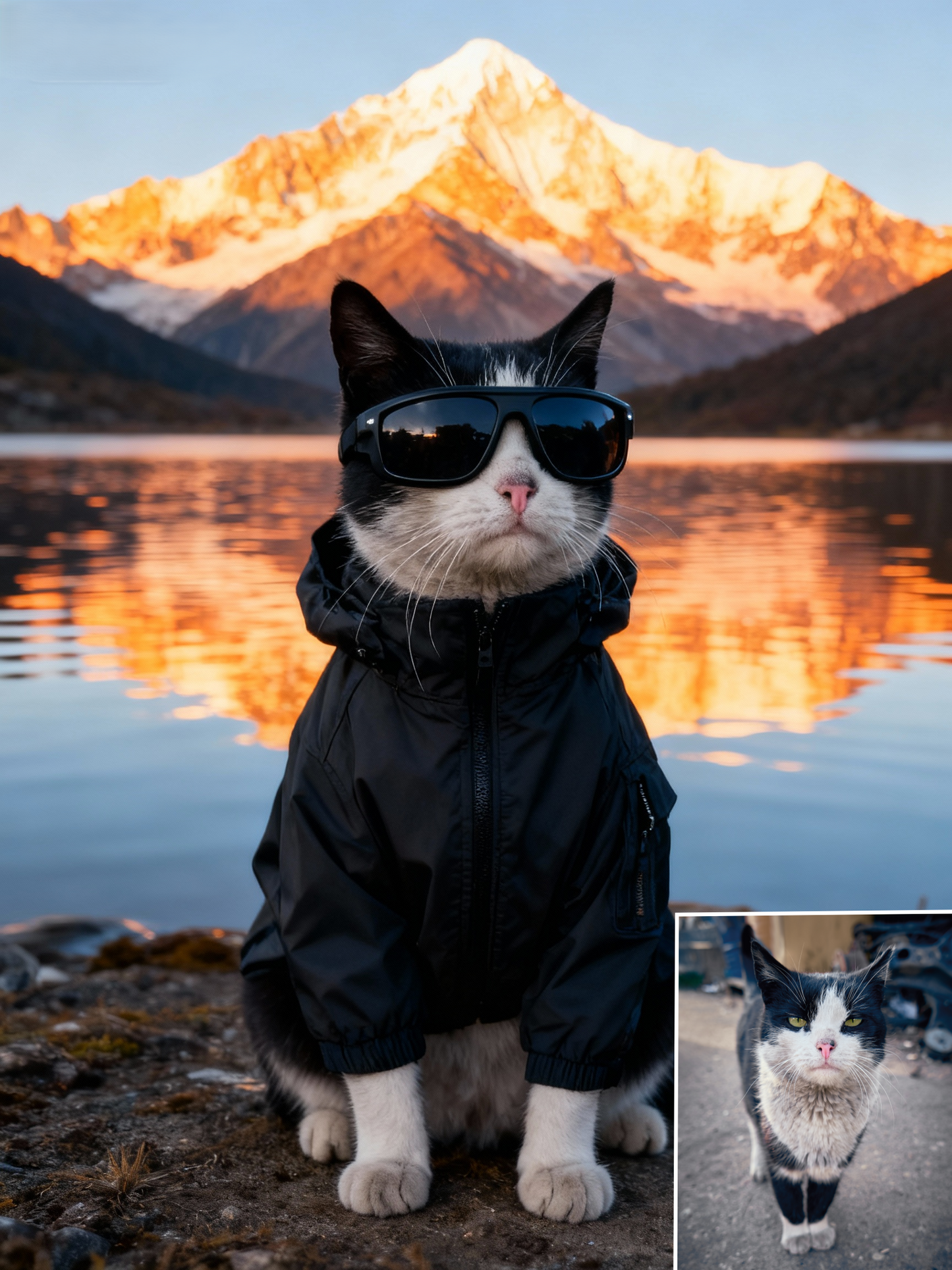 Epic Explorer Custom Pet Portrait, Trailblazer Dog & Cat Adventure Art in Majestic Scenery