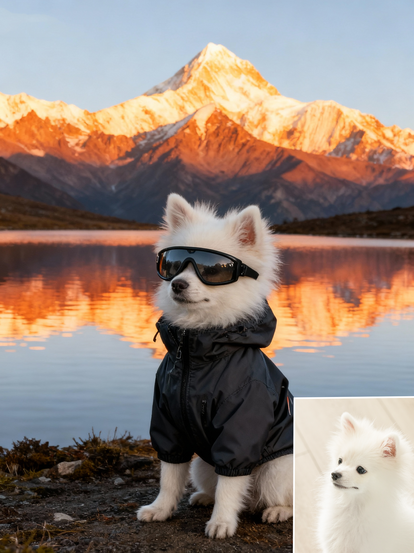 Epic Explorer Custom Pet Portrait, Trailblazer Dog & Cat Adventure Art in Majestic Scenery