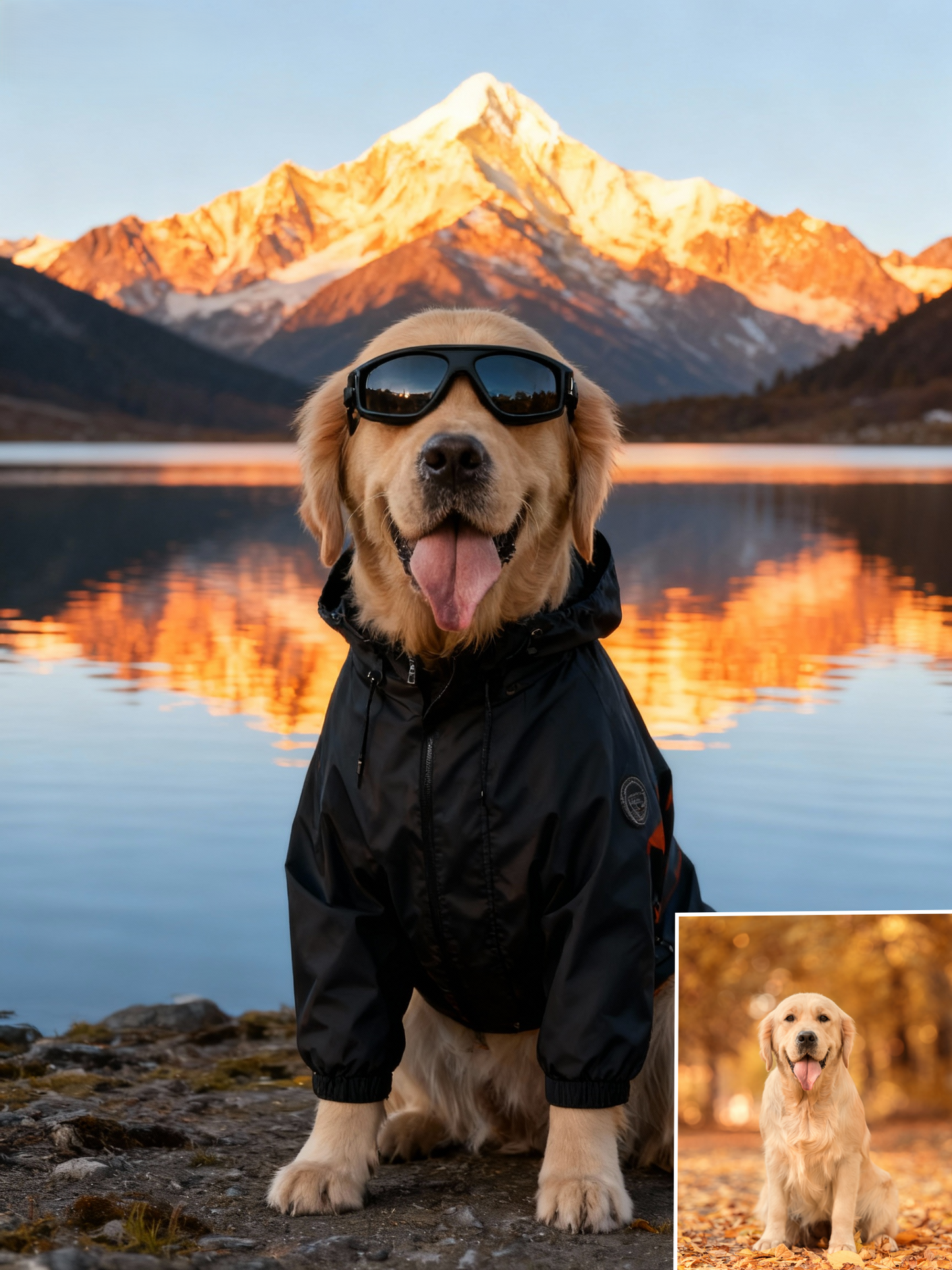 Epic Explorer Custom Pet Portrait, Trailblazer Dog & Cat Adventure Art in Majestic Scenery