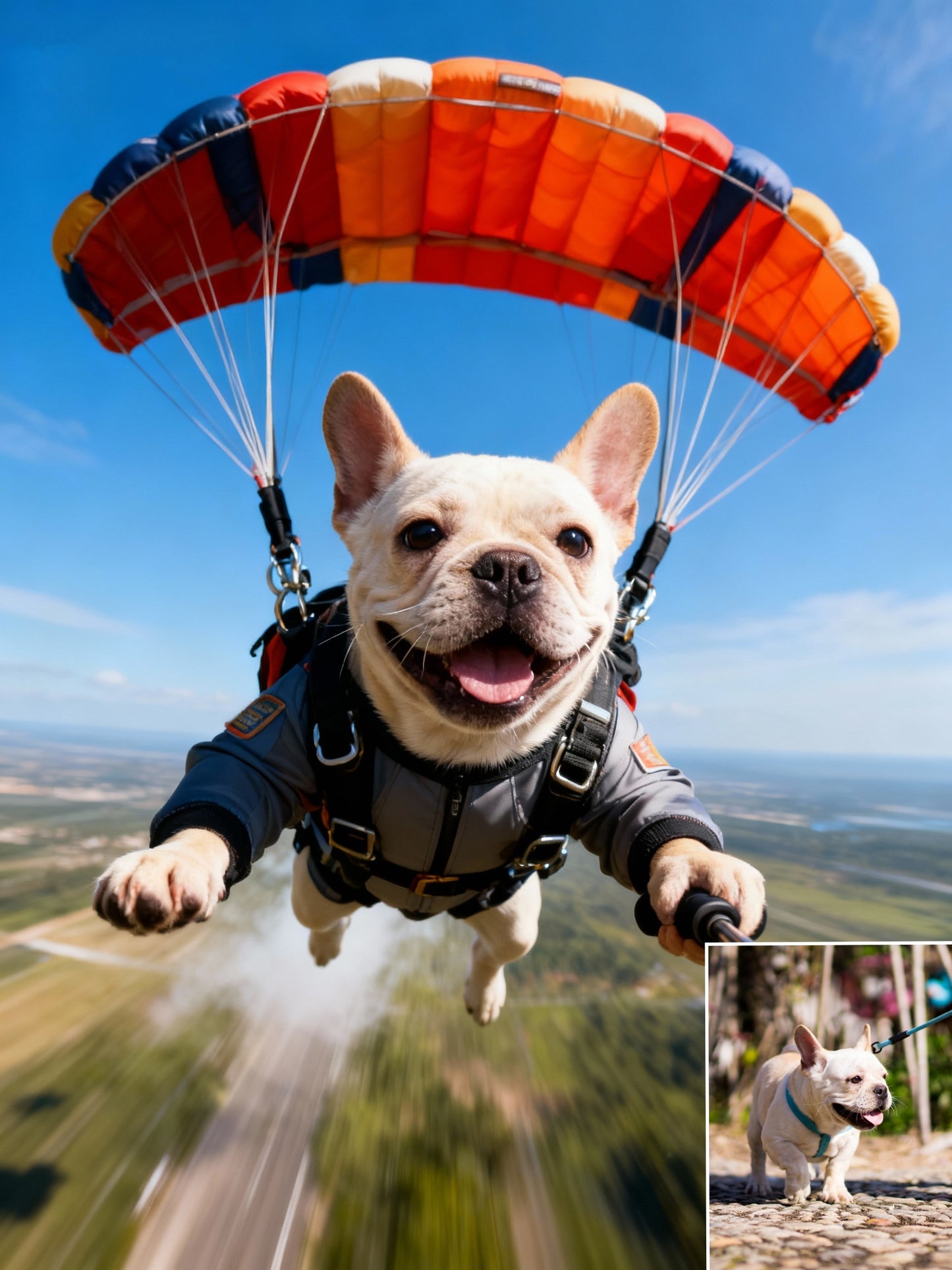 The Adventurer Pet Portrait, Custom Action-Packed Skydiver Art