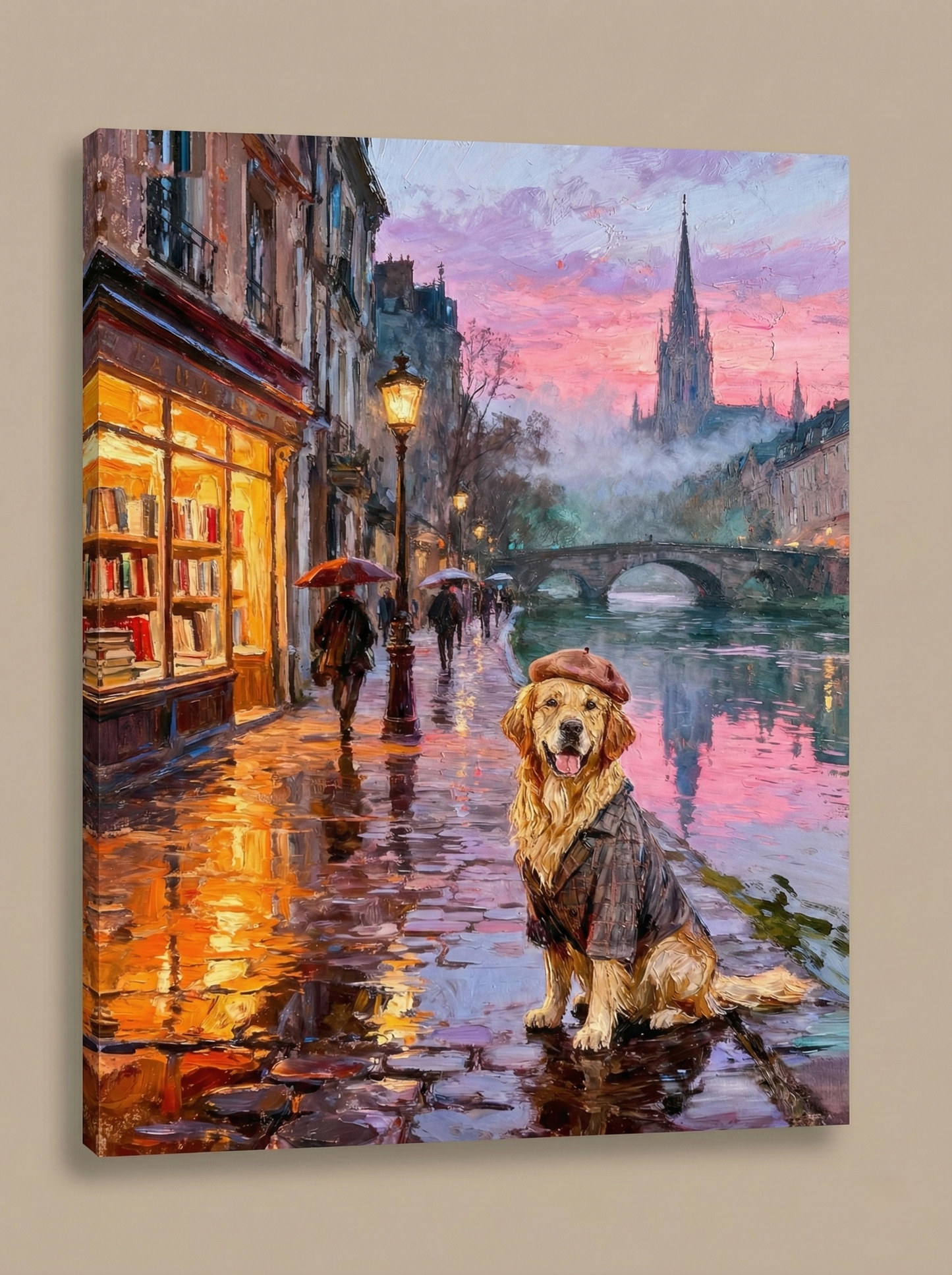 The Parisian Dreamer on a Rainy Street