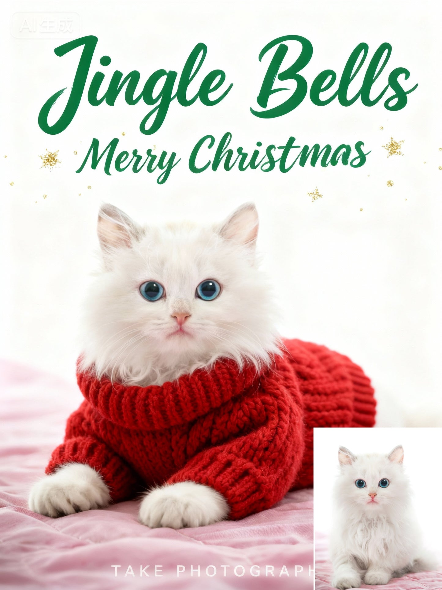 Holiday Sweater Chic Pet Portrait, Pet in Red Knit Jumper Art, Minimalist Christmas