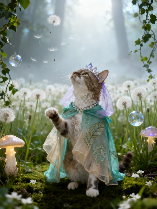 The Emerald Fairy Pet Portrait, Custom Magical Forest Art