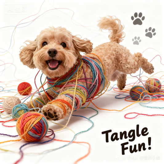 Tangle Fun! Custom Pet Portrait, Funny Yarn Mess Art for Cat & Dog Lovers