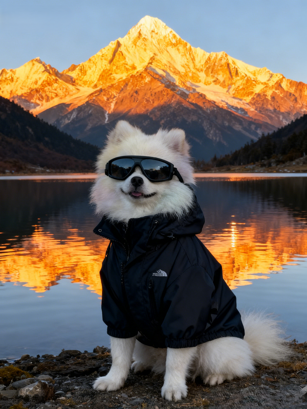 Epic Explorer Custom Pet Portrait, Trailblazer Dog & Cat Adventure Art in Majestic Scenery