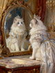 The Royal Dressing Table Pet Portrait, Custom Regal Oil Painting Style Art
