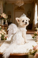 The Royal Angel Custom Pet Portrait, Wedding Pet with Crown & Wings