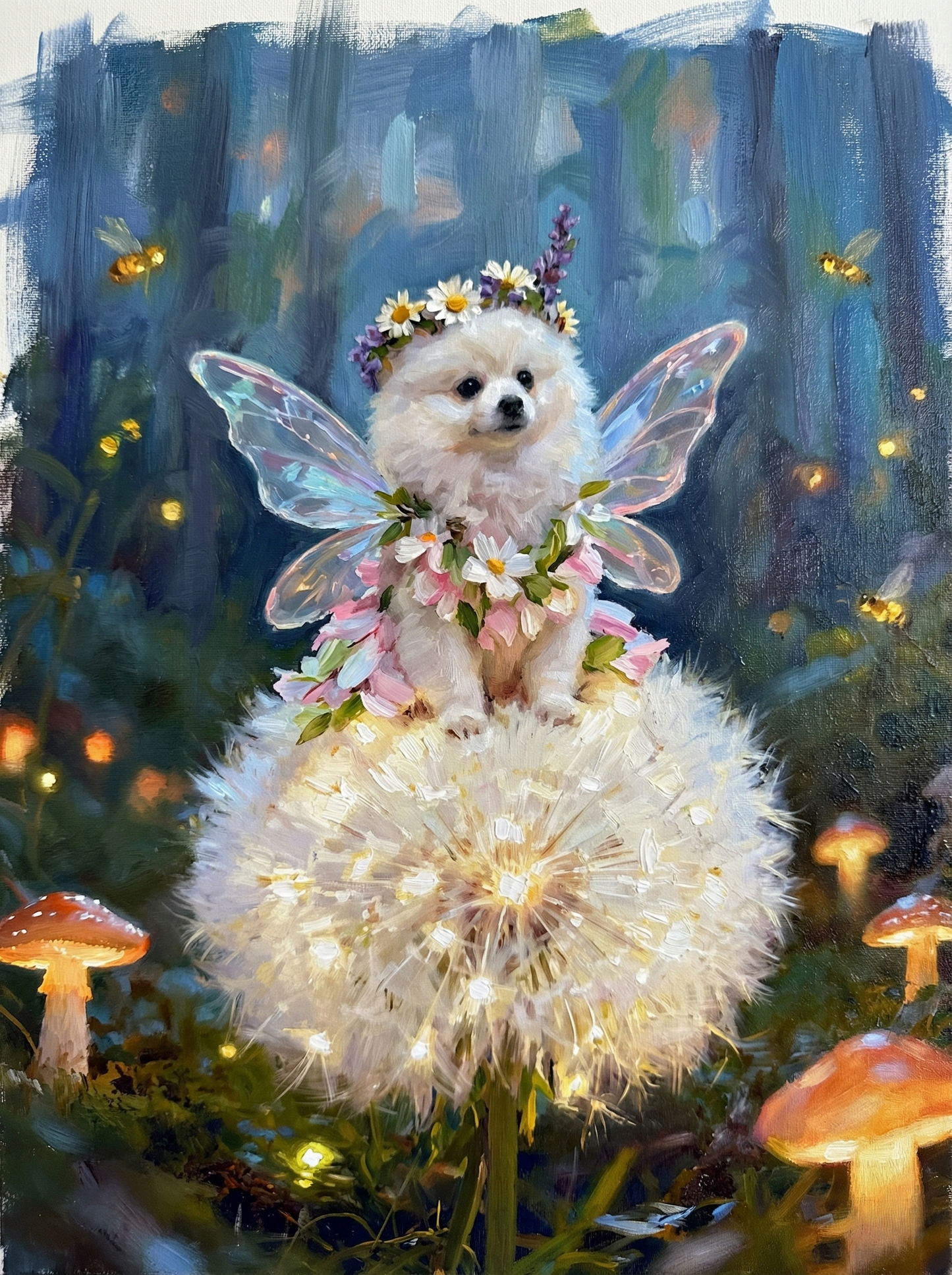 The Dandelion Fairy in Moonlight