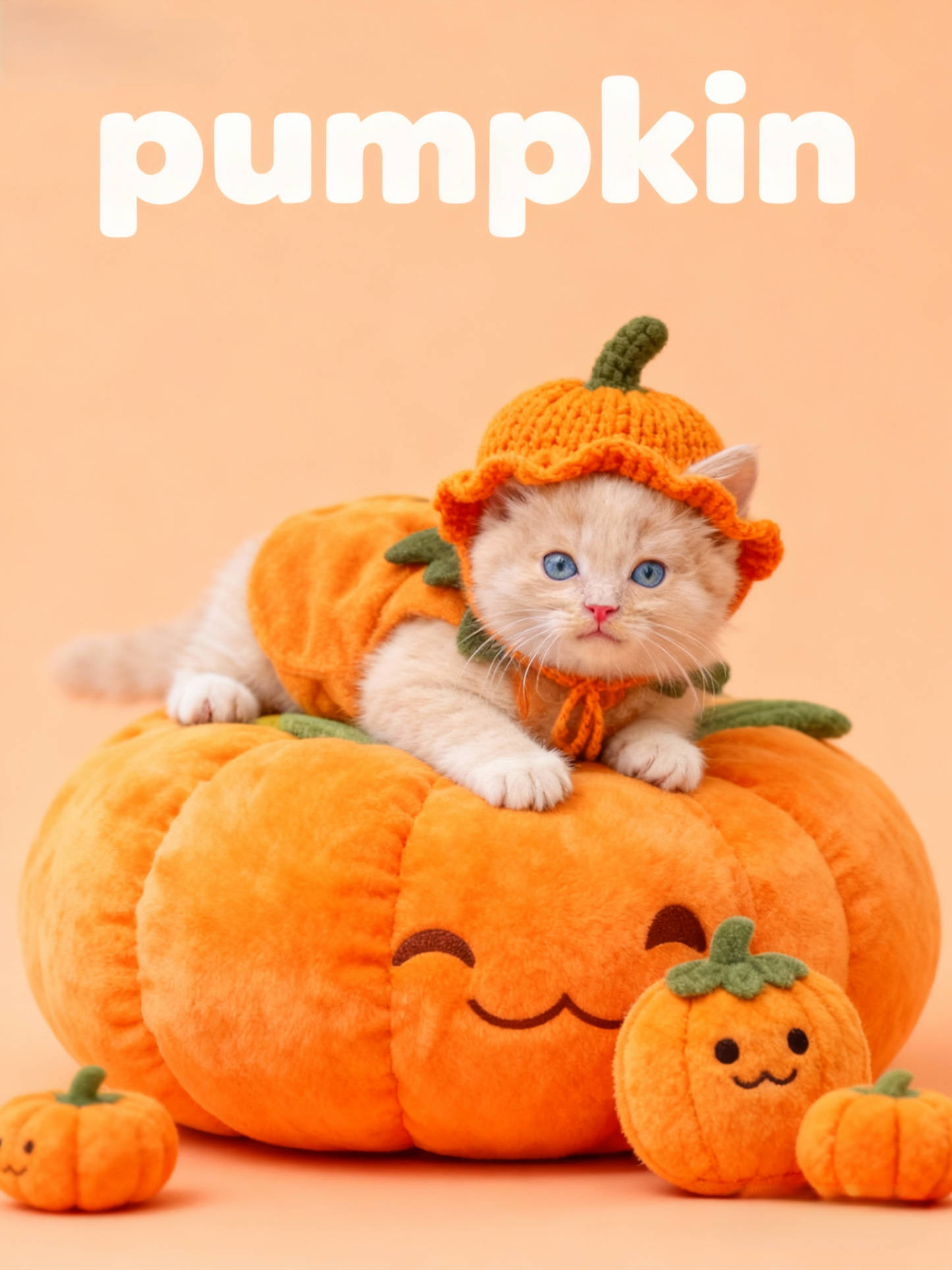 The Cutest Pumpkin Pet Portrait, Custom Halloween Art Gift