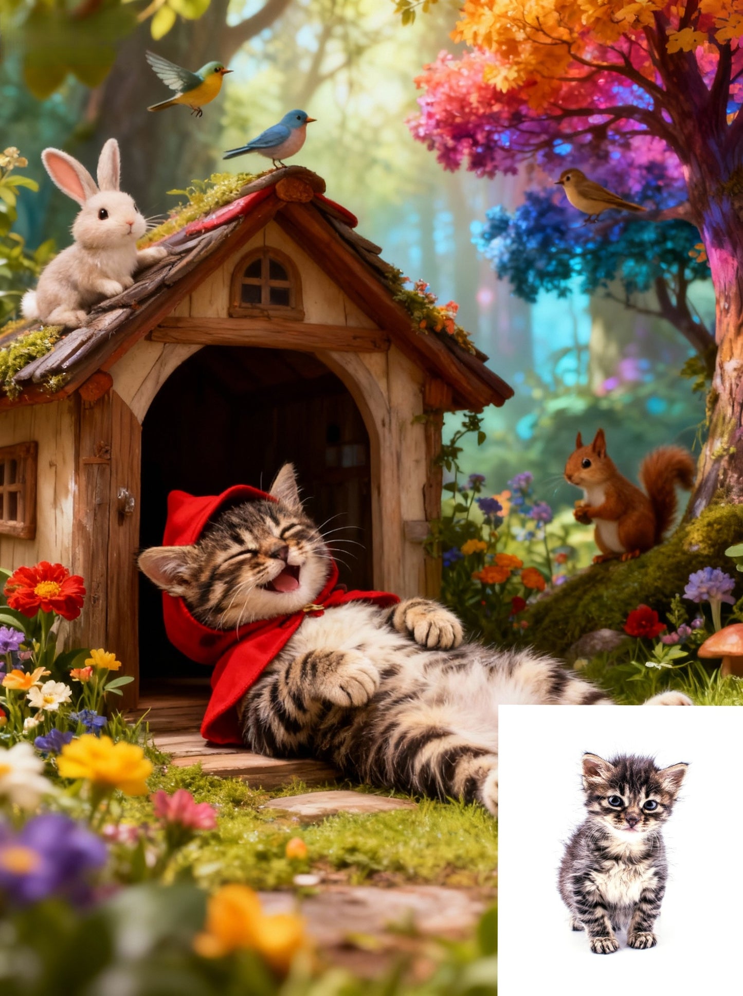 Storybook Adventure Pet Portrait, Custom Whimsical Art Gift