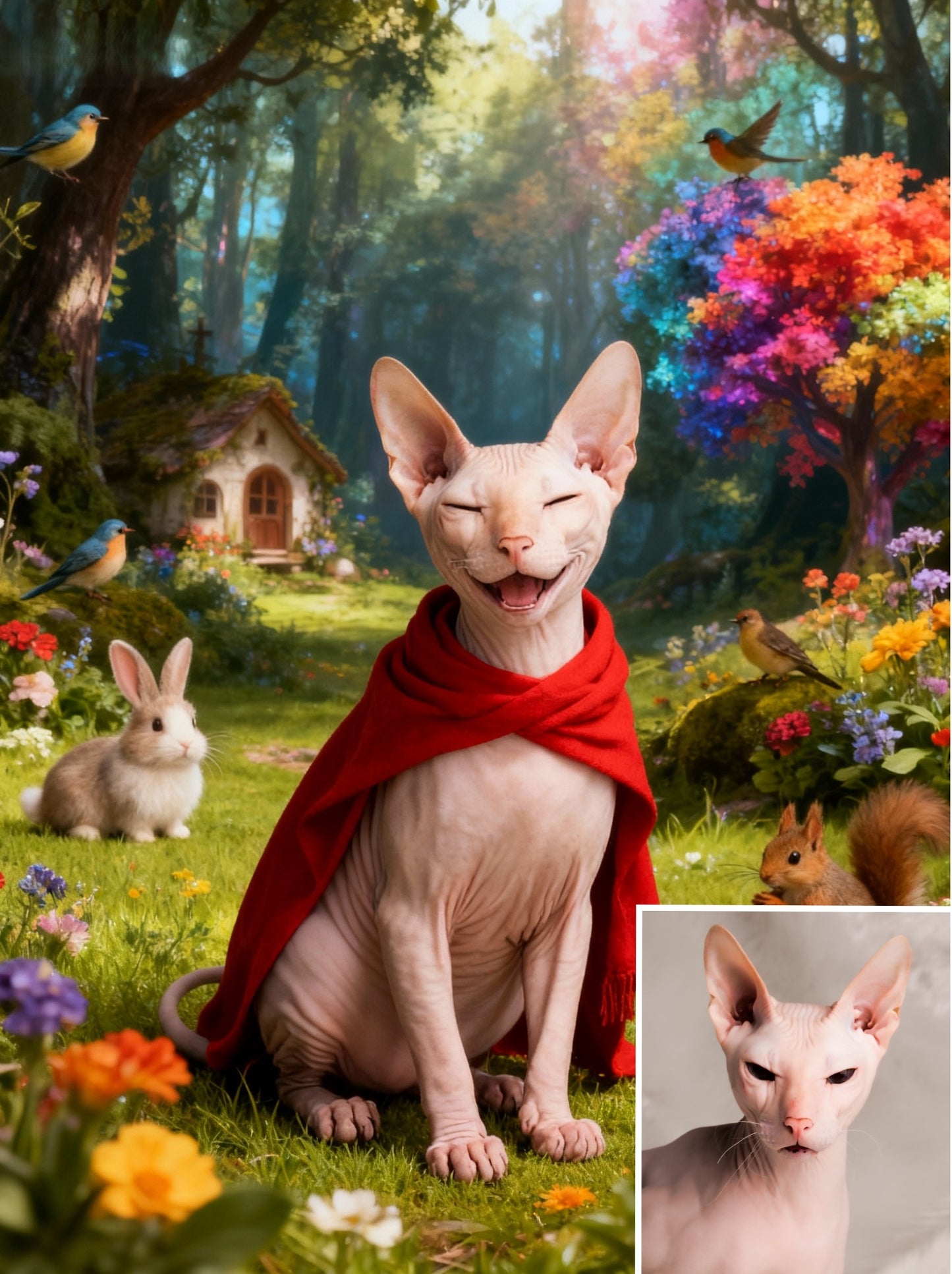 Storybook Adventure Pet Portrait, Custom Whimsical Art Gift