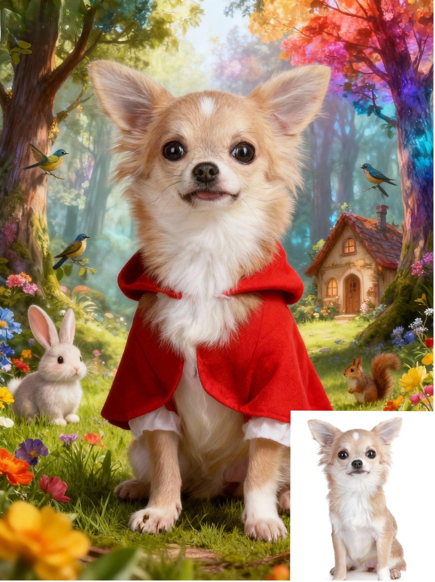 Storybook Adventure Pet Portrait, Custom Whimsical Art Gift