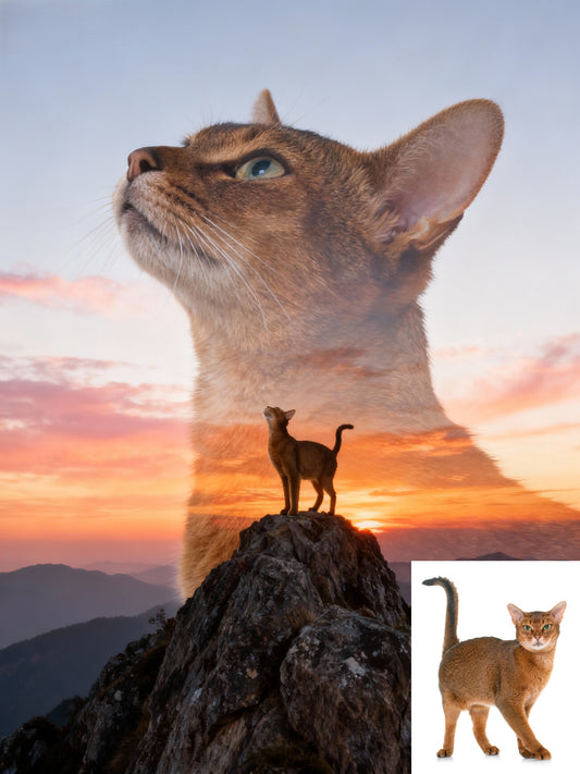 Apex Spirit Pet Portrait | Custom Double Exposure Mountain Art | Epic Pet Guardian Canvas