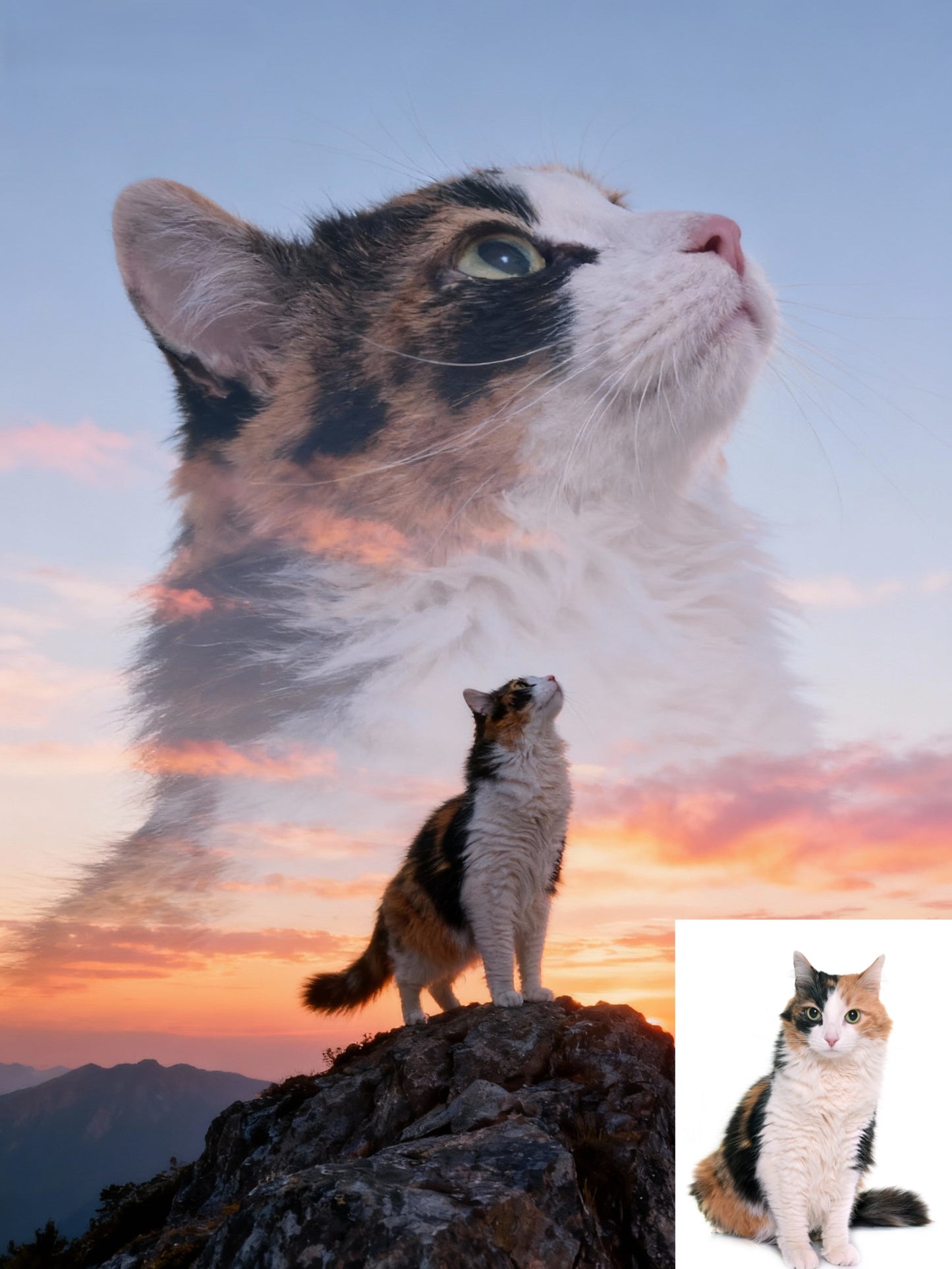 Apex Spirit Pet Portrait | Custom Double Exposure Mountain Art | Epic Pet Guardian Canvas