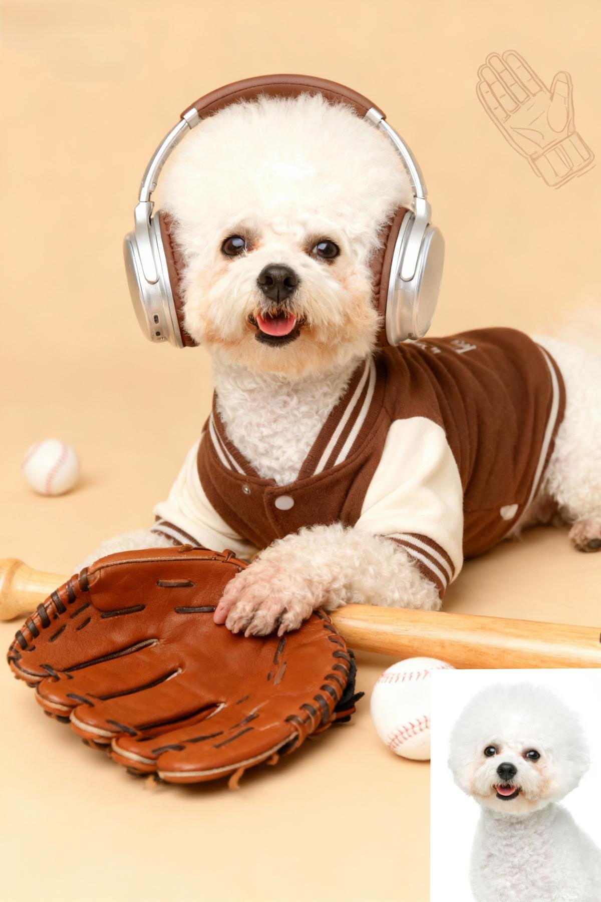 Custom Pet Portrait, Baseball Varsity Jacket, Funny Dog Cat Gift